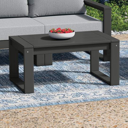 Modern Outdoor HDPE Rectangle Patio Coffee Table