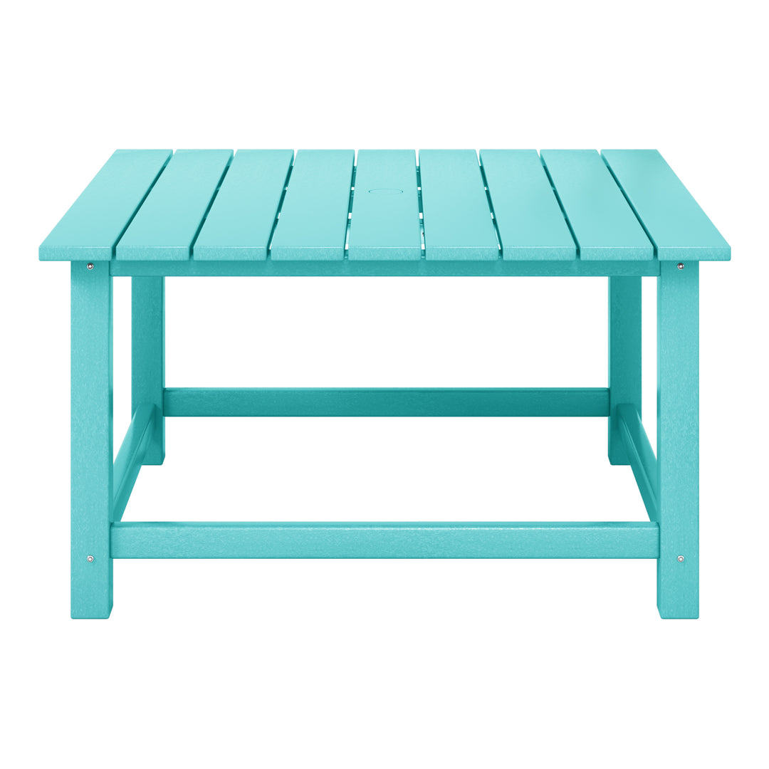 Malibu Low Outdoor HDPE Square Patio Coffee Table