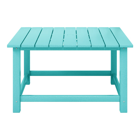 Malibu Low Outdoor HDPE Square Patio Coffee Table