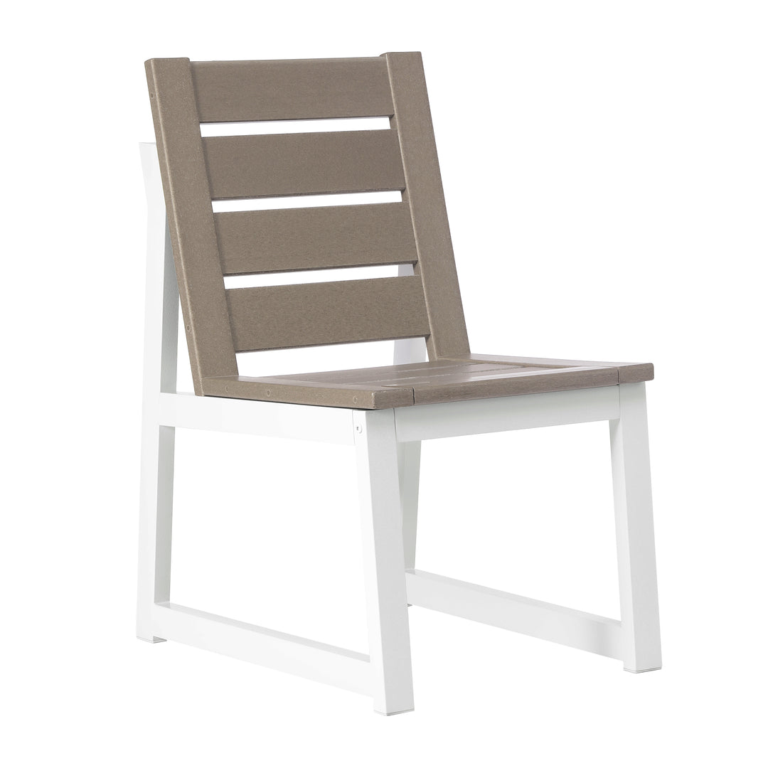 Cape May 9-Piece HDPE Outdoor Furniture Patio Dining Table With Umbrella Hole and Chairs Set For 8