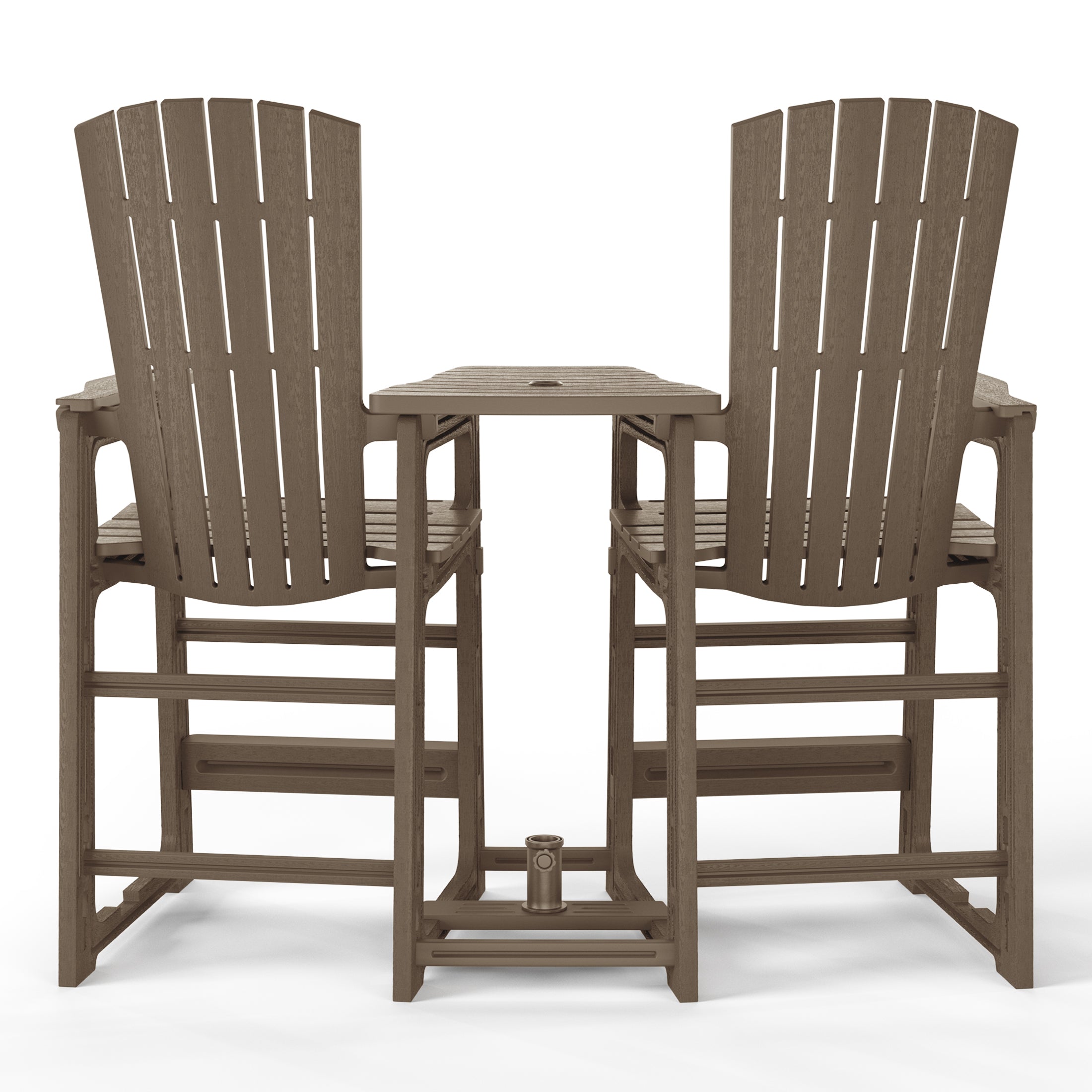 Azura Outdoor Tall Adirondack Chairs With Connecting Table Tray (Set of 2)