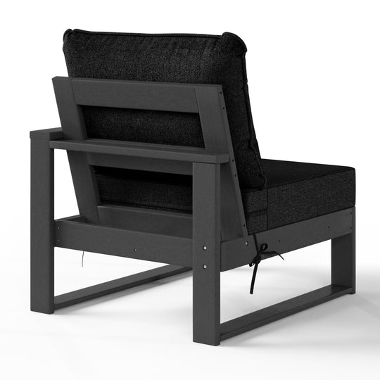 Outdoor Patio HDPE Right Arm Facing Sectional Corner Chair with Patio Cushions