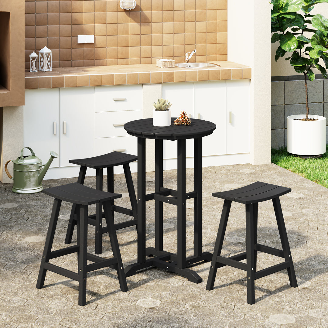 Malibu Outdoor Patio Counter Height Bar Stools Bistro Bar Table 4-Piece Set