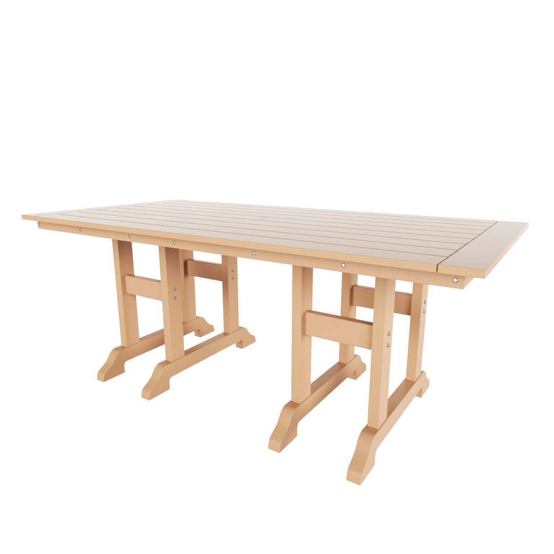 Malibu 7-Piece HDPE Rectangular Patio Dining Table Set with Foldable Chairs