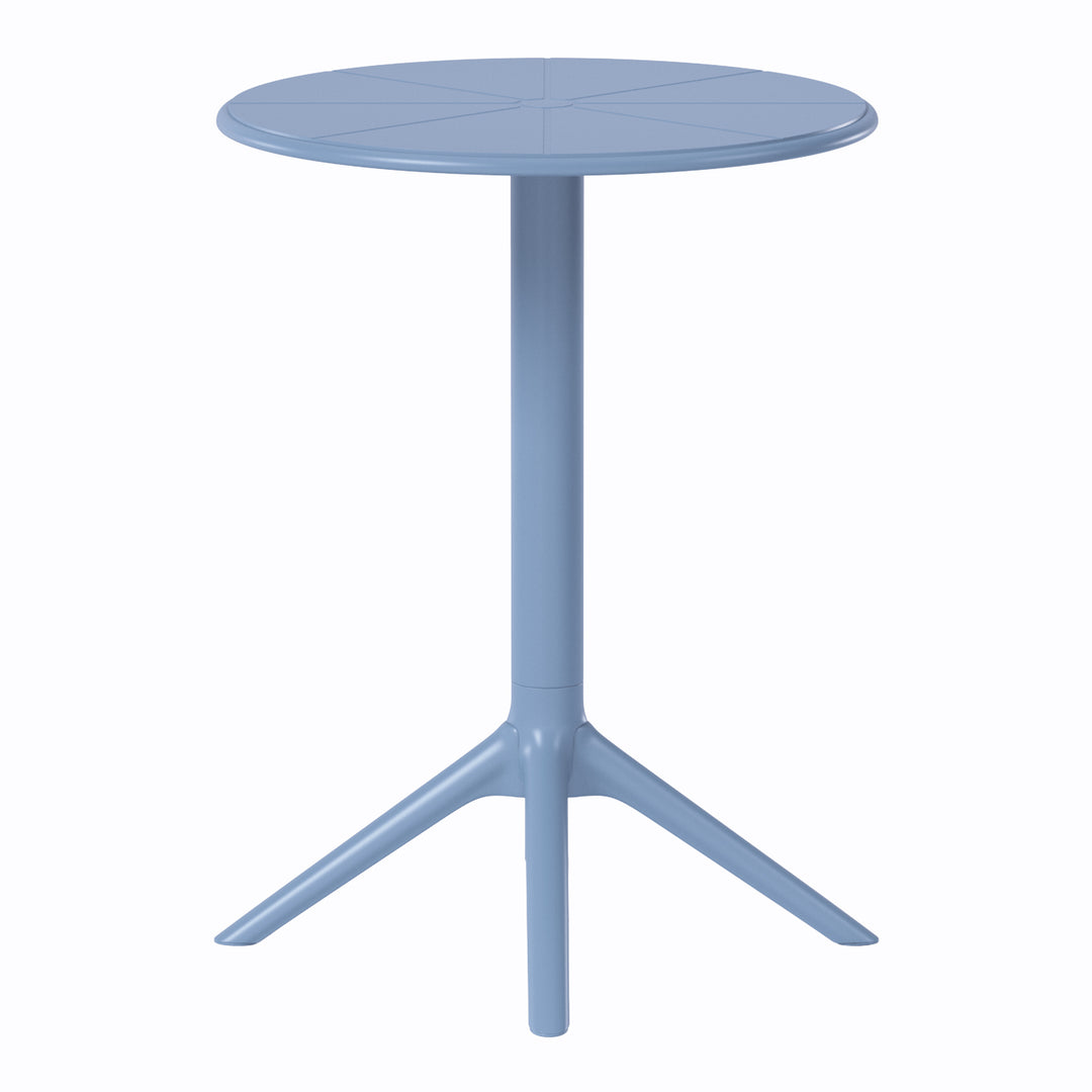 Playa 23.5" Outdoor Polypropylene Resin Round Patio Bistro Dining Table for 2