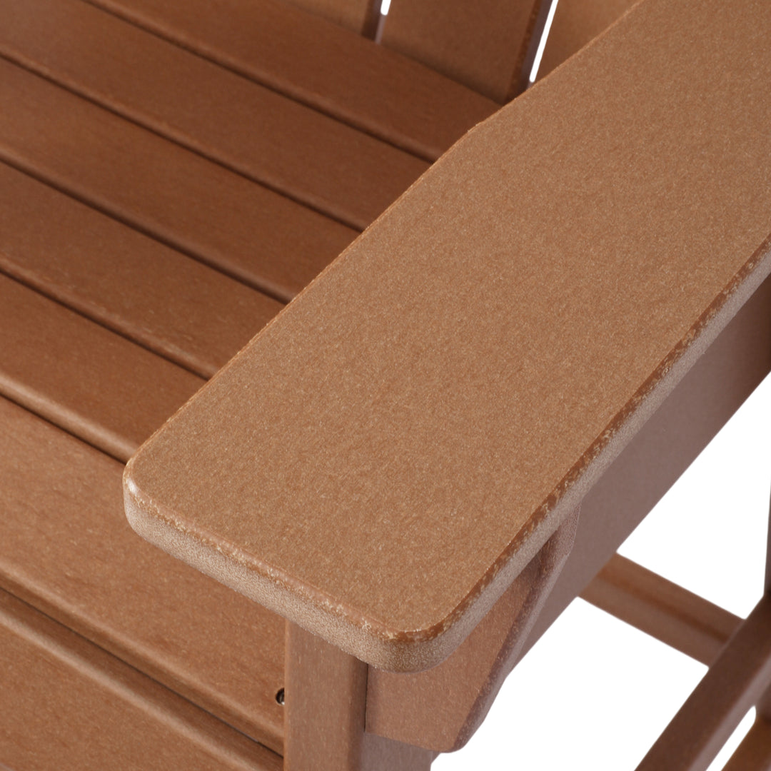 Malibu Outdoor HDPE Tall Adirondack Bar Height Chair With Cup Holder