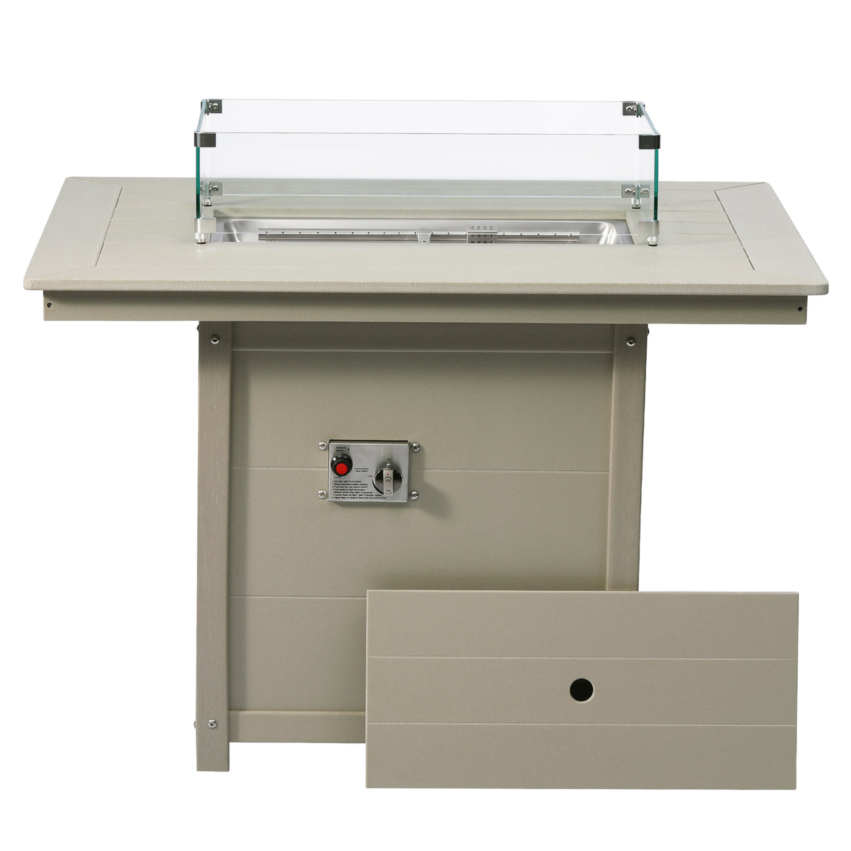 Helios 46" Modern Outdoor Patio Gas Propane Rectangular Fire Pit Table