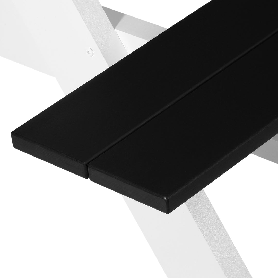 Greenville Outdoor 70" HDPE Plastic Picnic Table Bench With Umbrella Hole