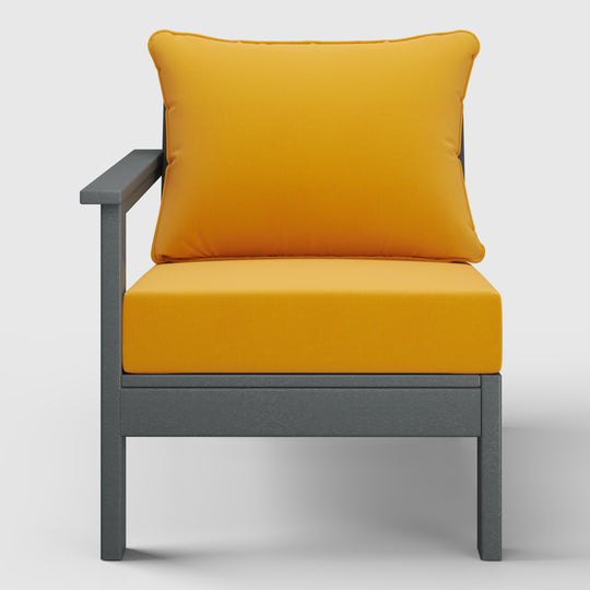 Avalon Outdoor Patio HDPE Left Arm Sectional Corner Club Chair with Patio Cushions