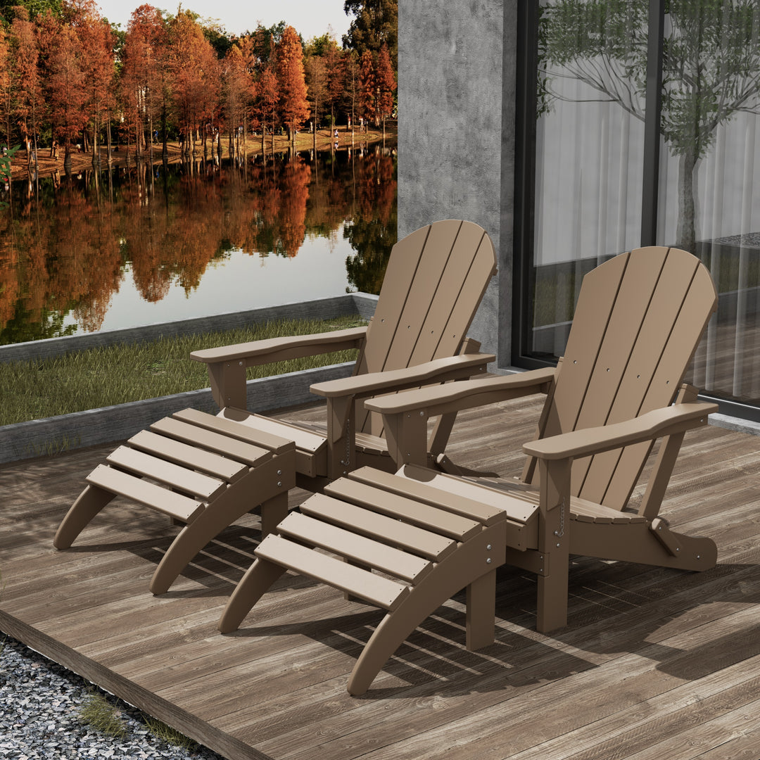 Malibu Westintrends 4-Piece set classic Adirondack chairs with ottoman (2 seater)