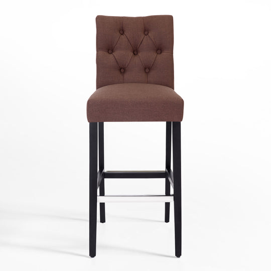 Hayes 29" Linen Fabric Tufted Bar Stool,Black