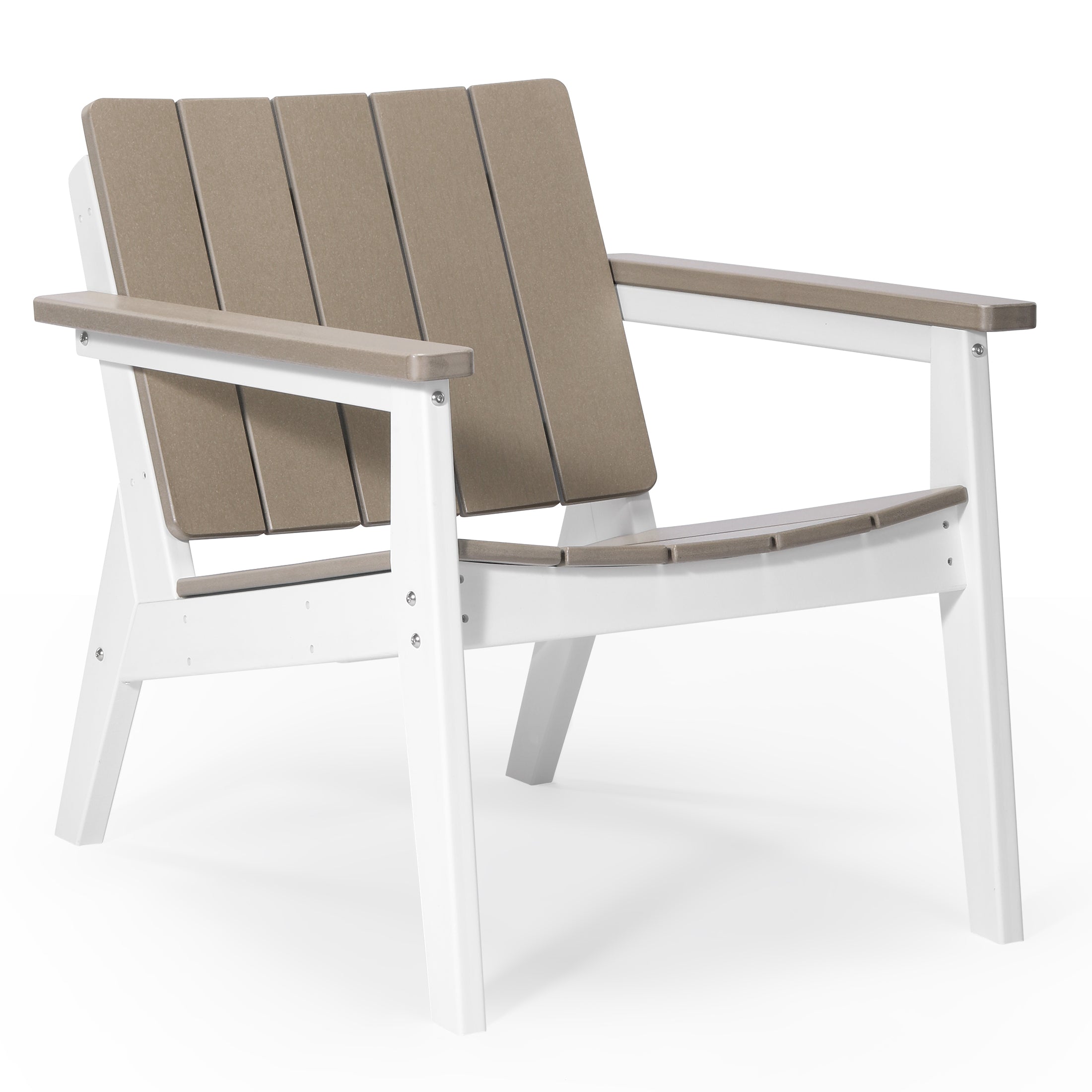 Pacifica 3-Piece Outdoor HDPE Conversation Set with Deep Seating Chairs and Round Side Table