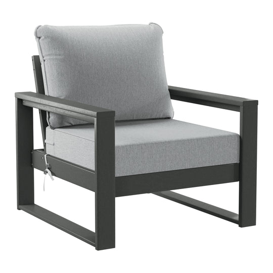 Montara 8-Piece Modern HDPE Outdoor Patio Furniture Conversation Set with Coffee Table and Ottomans