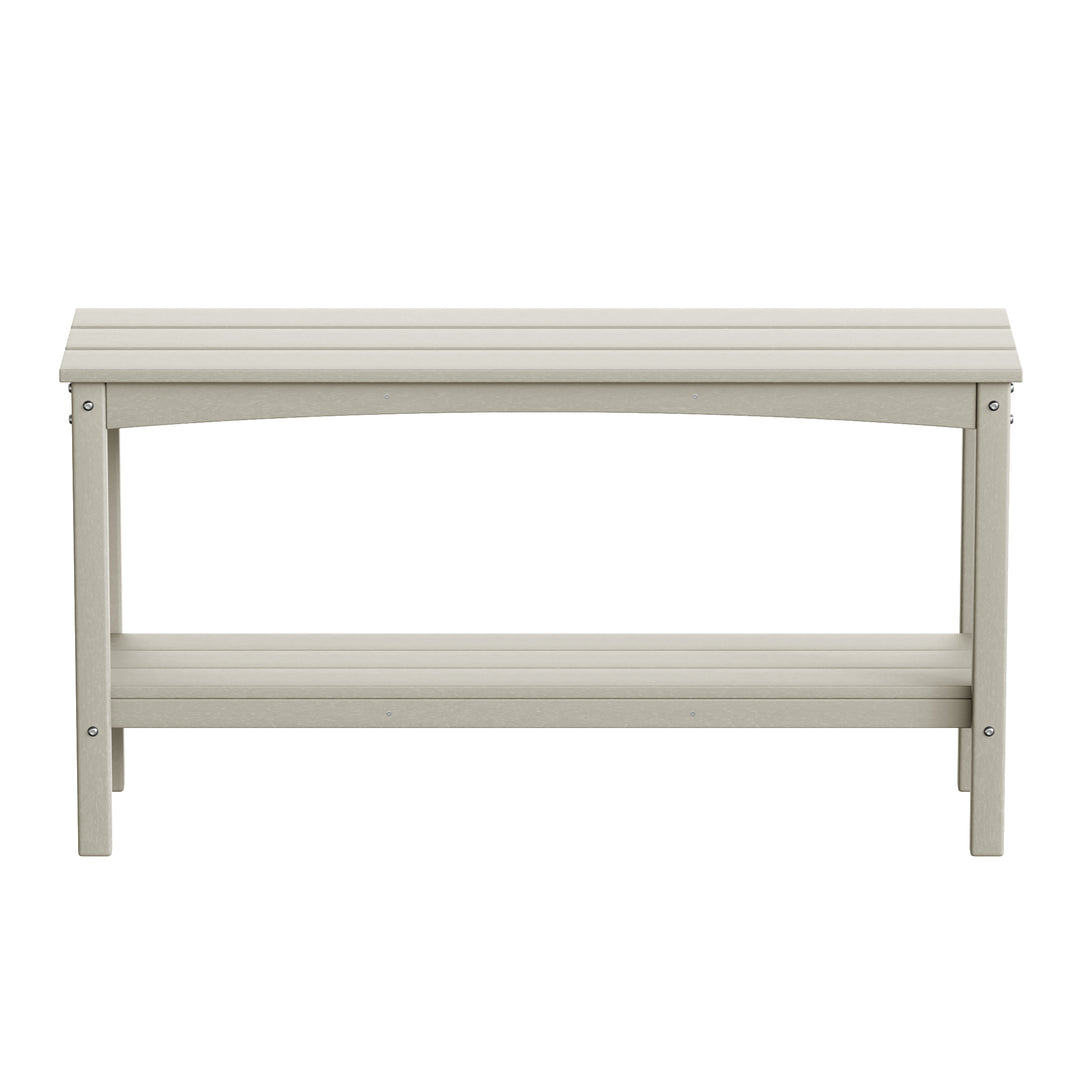 Malibu 55" Outdoor Patio HDPE Adirondack 2-Tier Shelf Console Table