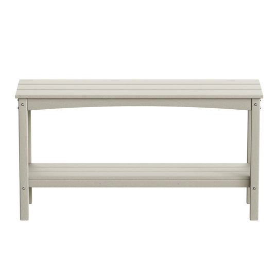 Malibu 55" Outdoor Patio HDPE Adirondack 2-Tier Shelf Console Table