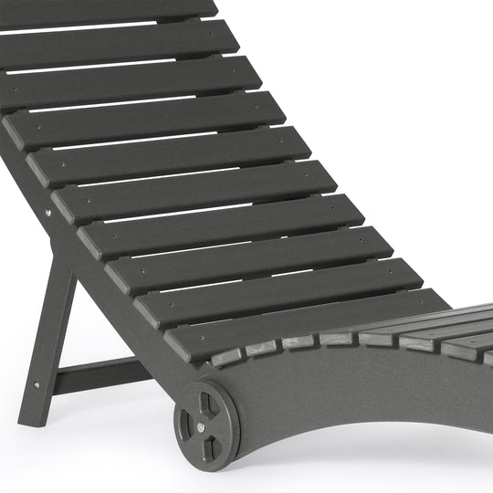 Outdoor HDPE In-Pool Patio Chaise Lounge Chair With Wheels