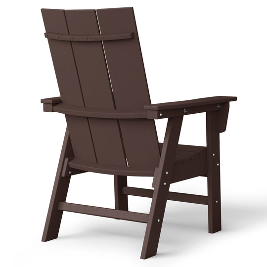 Ashore Outdoor Patio HDPE Plastic Modern Adirondack Dining Chair