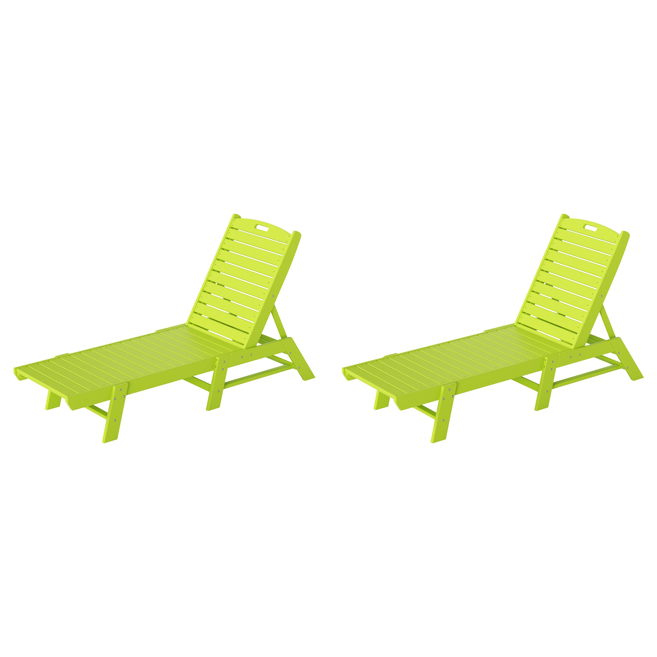 Malibu Poly Reclining Outdoor Patio Chaise Lounge Chair Adjustable (Set of 2)