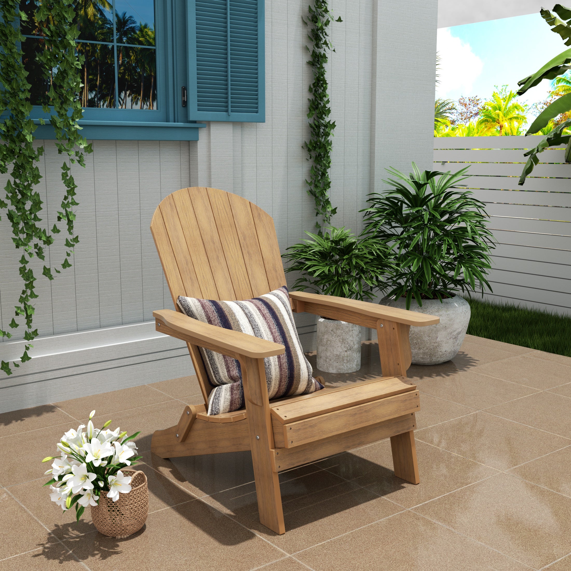 Tuscany HIPS Outdoor Patio Folding Adirondack Chair