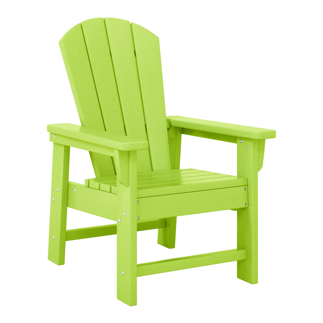 Malibu Kids 3-Piece Outdoor HDPE Adirondack Chairs With Square Side Table Set