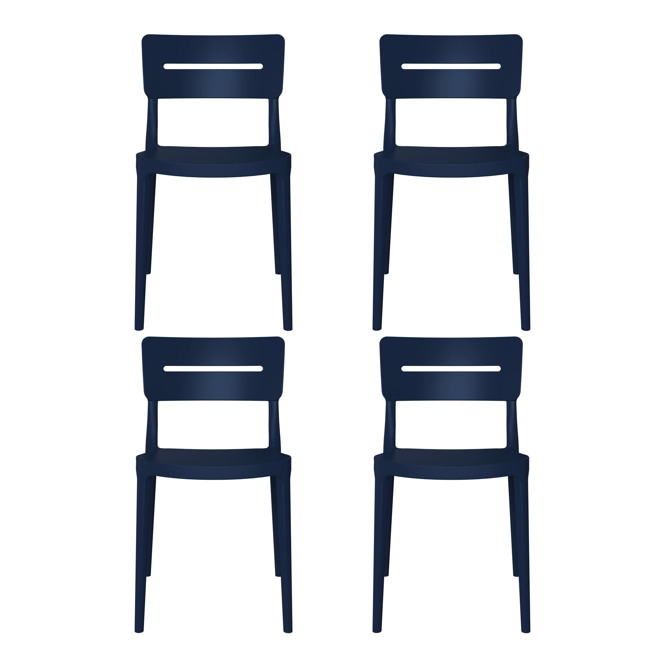 Playa Outdoor Modern Stackable Plastic Patio Dining Chairs (Set of 4)