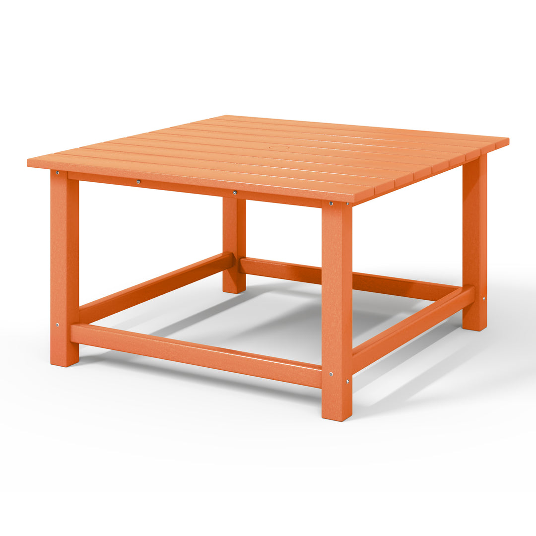 Malibu Low Outdoor HDPE Square Patio Coffee Table