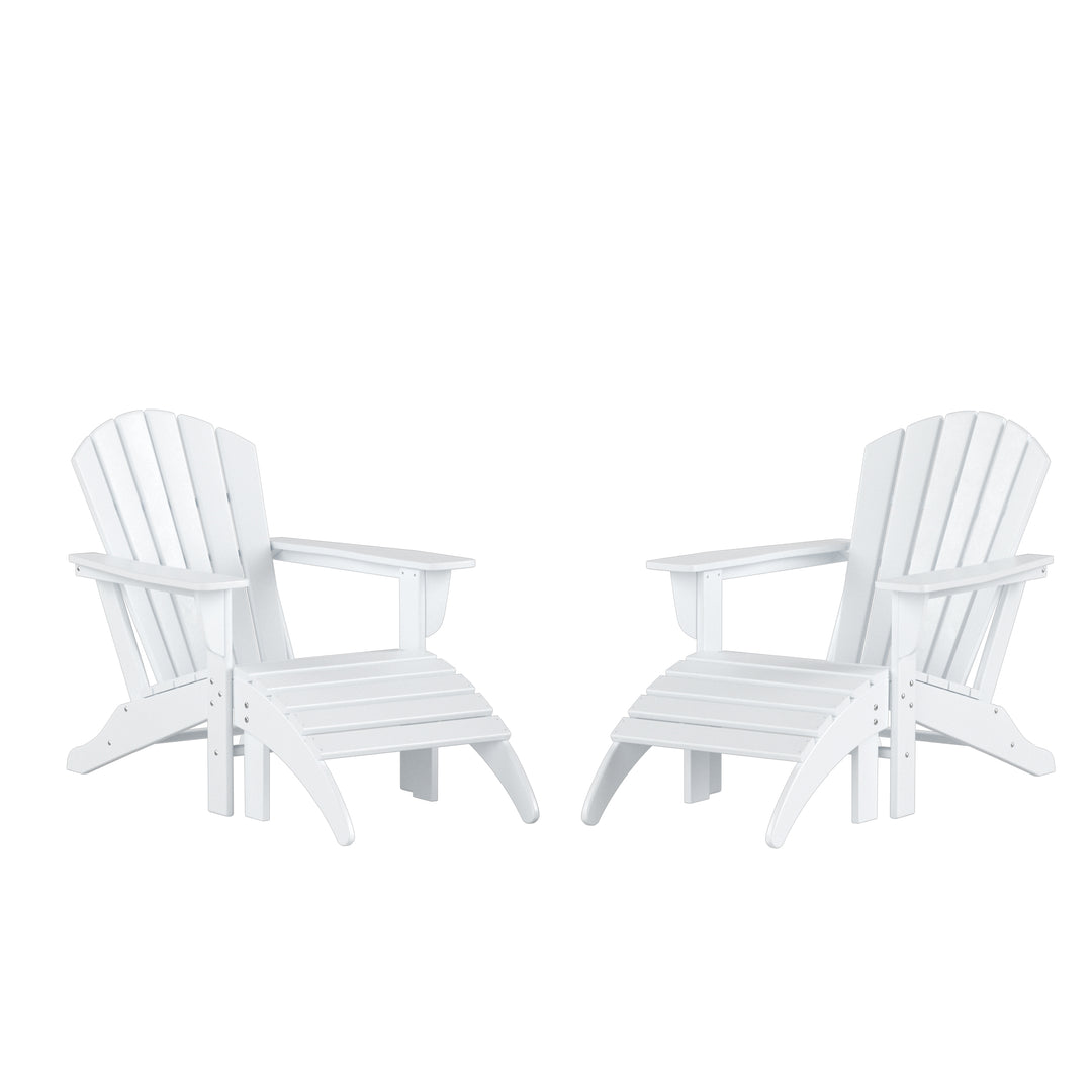 Dylan Outdoor Adirondack Chair With Ottoman 4-Piece Set