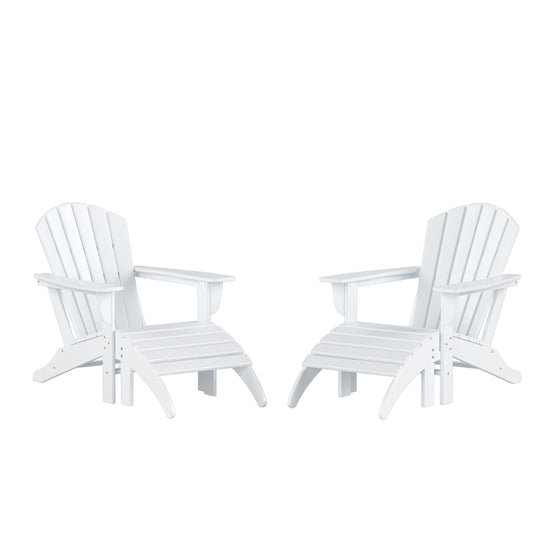 Dylan Outdoor Adirondack Chair With Ottoman 4-Piece Set