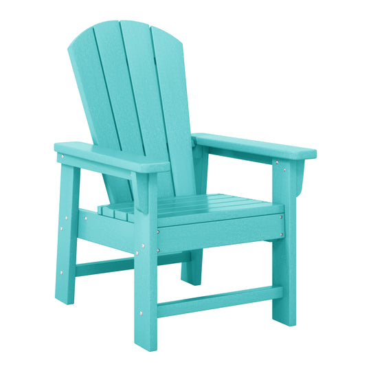 Malibu 2-Piece Kids Outdoor HDPE Adirondack Chair With Square Side Table Set