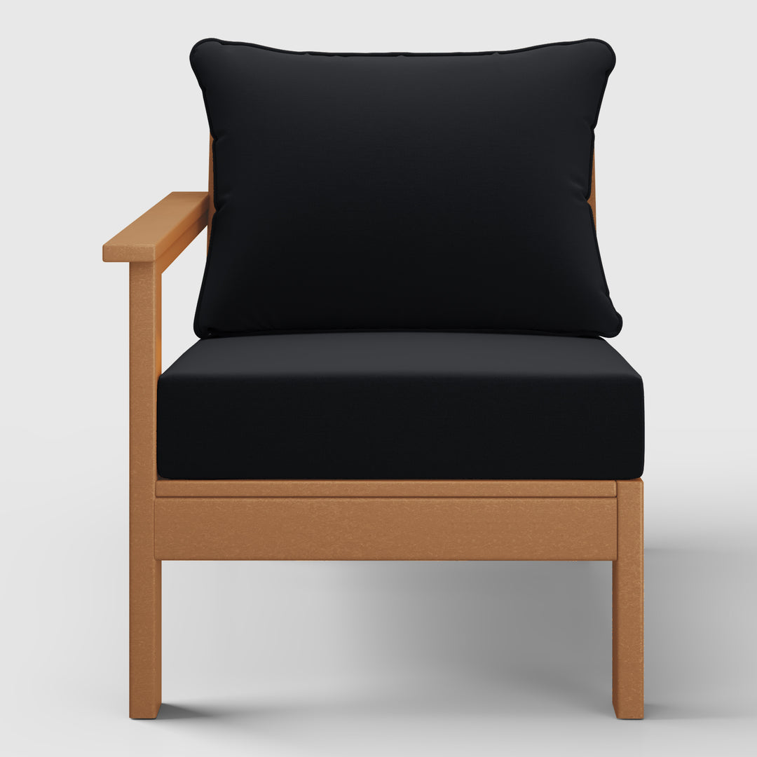 Avalon Outdoor Patio HDPE Left Arm Sectional Corner Club Chair with Patio Cushions