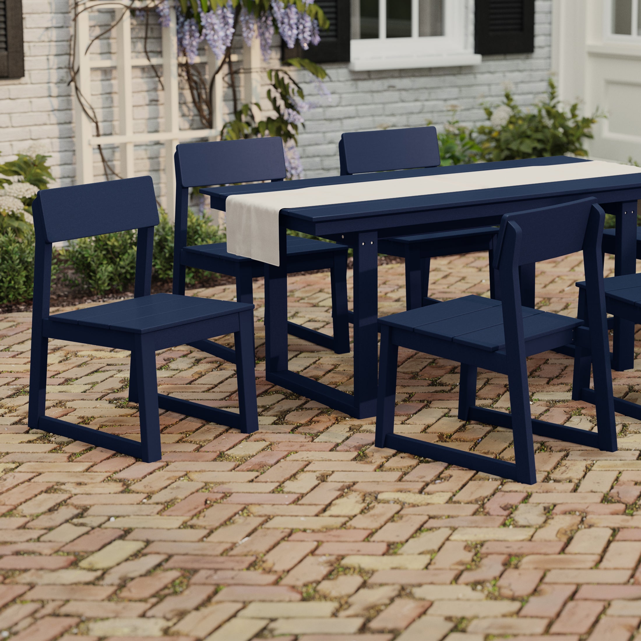 Paloma Modern HDPE Outdoor Armless Patio Dining Chairs (Set of 2)
