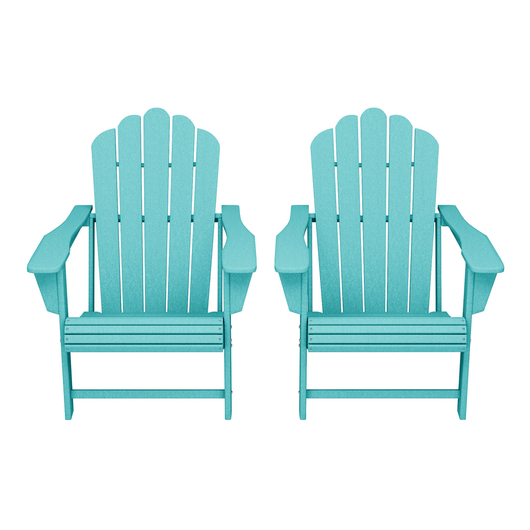 Highland Outdoor Patio HDPE Adirondack Chairs With Cup Holders (Set of 2)