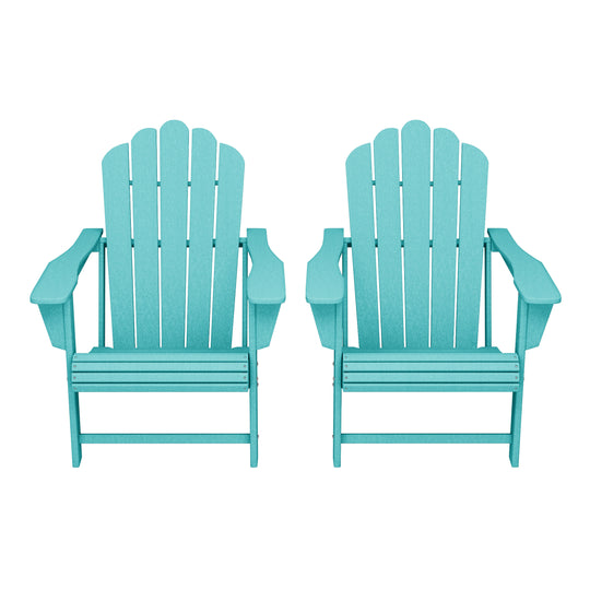 Highland Outdoor Patio HDPE Adirondack Chairs With Cup Holders (Set of 2)