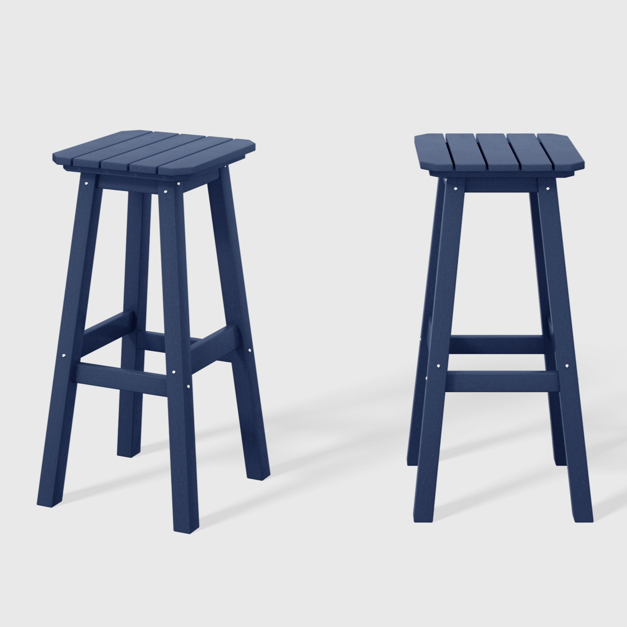 Malibu 29" HDPE Outdoor Patio Square Bar Stools (Set of 2)