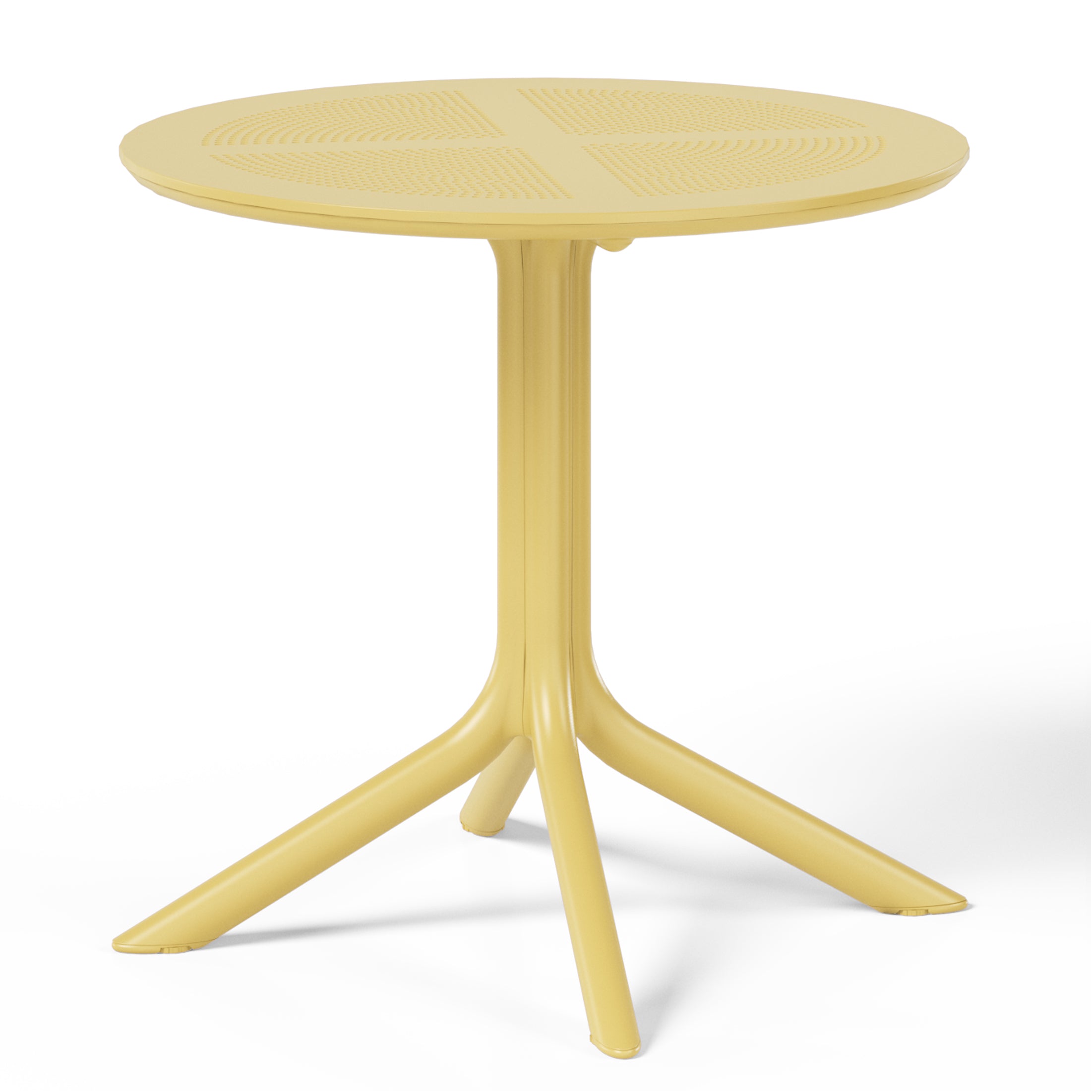 Playa 5-Piece Modern Round Patio Dining Table Set with Stackable Patio Dining Chairs