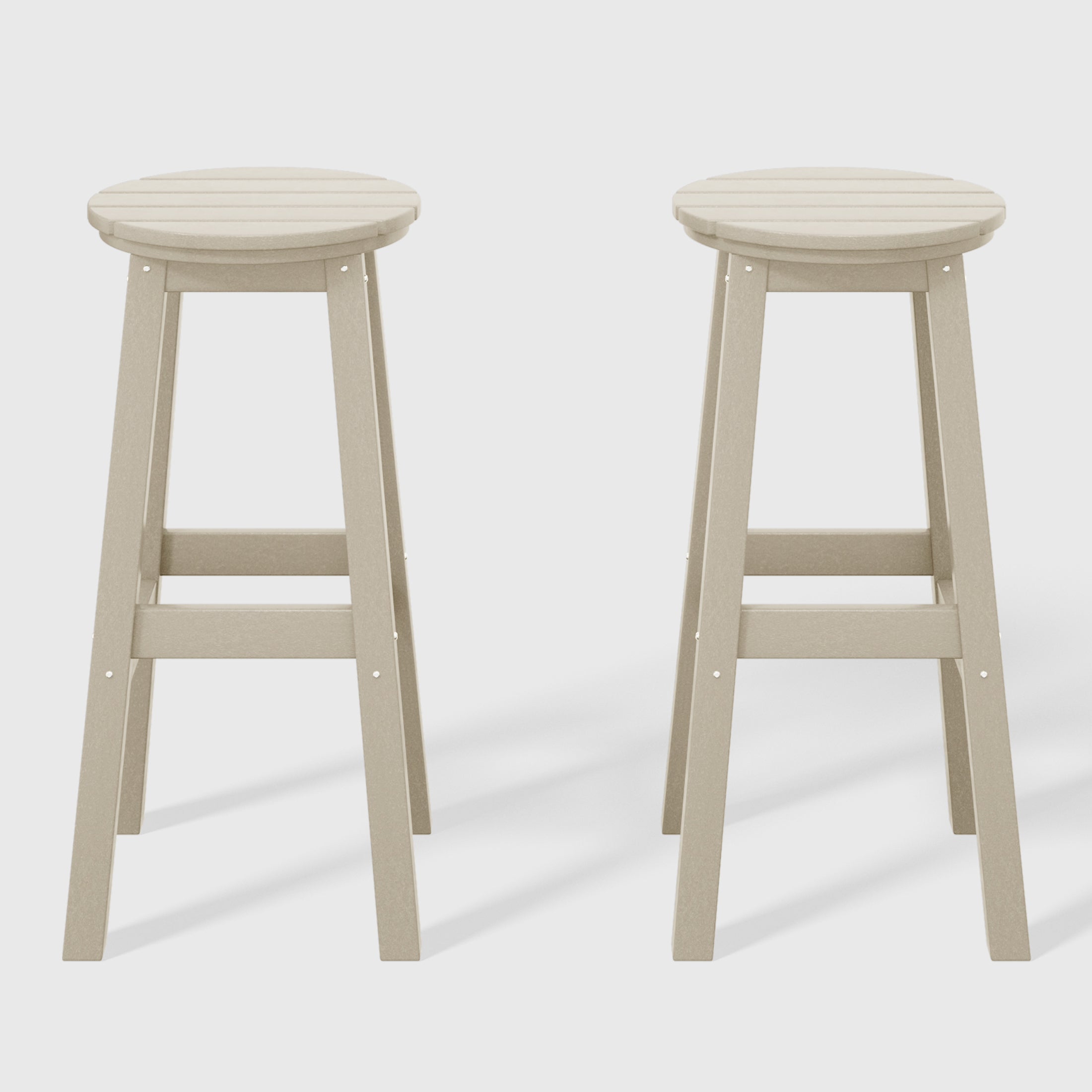 Malibu 29" HDPE Outdoor Patio Round Bar Stool Set of 2