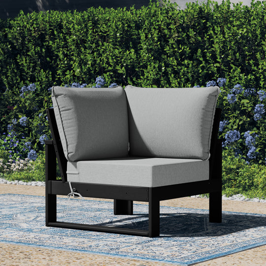 Outdoor HDPE Sectional Corner Sofa Seat with Water-Proof Cushions