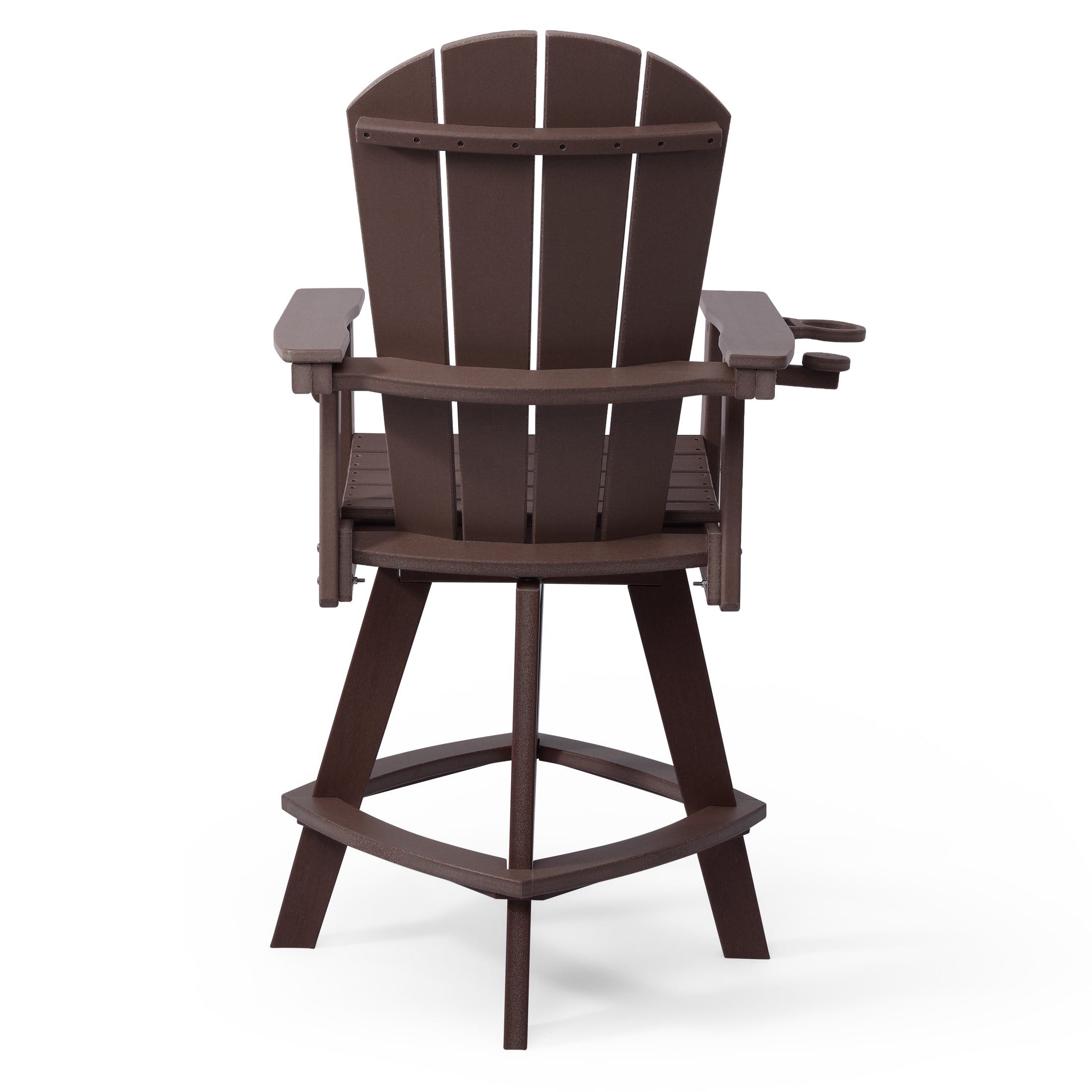 Malibu Outdoor HDPE Swivel Adirondack Bar Height Chair With Cup Holder