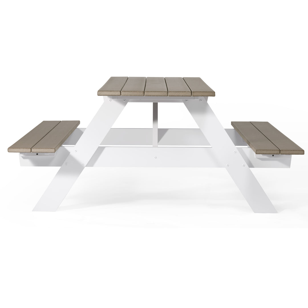 Greenville Outdoor 70" HDPE Plastic Picnic Table Bench With Umbrella Hole