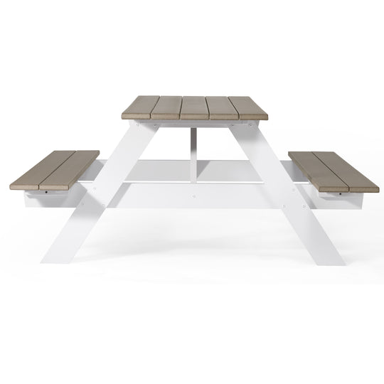 Greenville Outdoor 70" HDPE Plastic Picnic Table Bench With Umbrella Hole