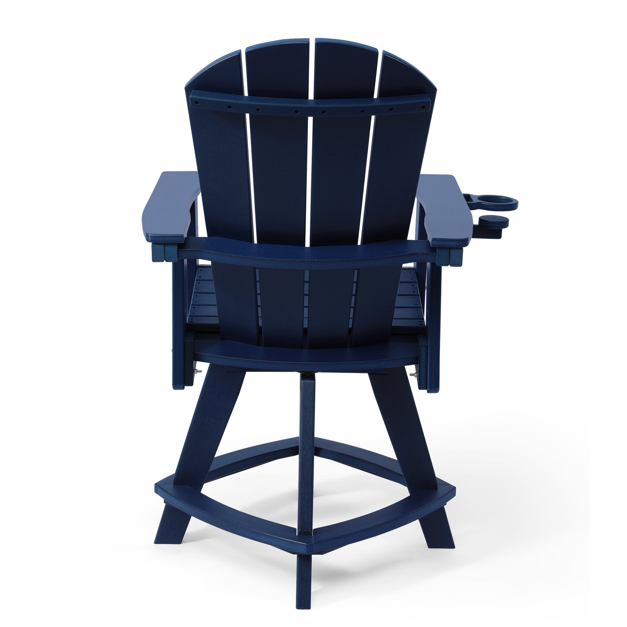 Malibu Outdoor HDPE Adirondack Swivel Counter Height Bar Chair With Cup Holder