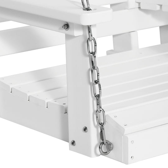 St Charles Outdoor HDPE 54" Front Hanging Porch Swing Bench With Cupholders