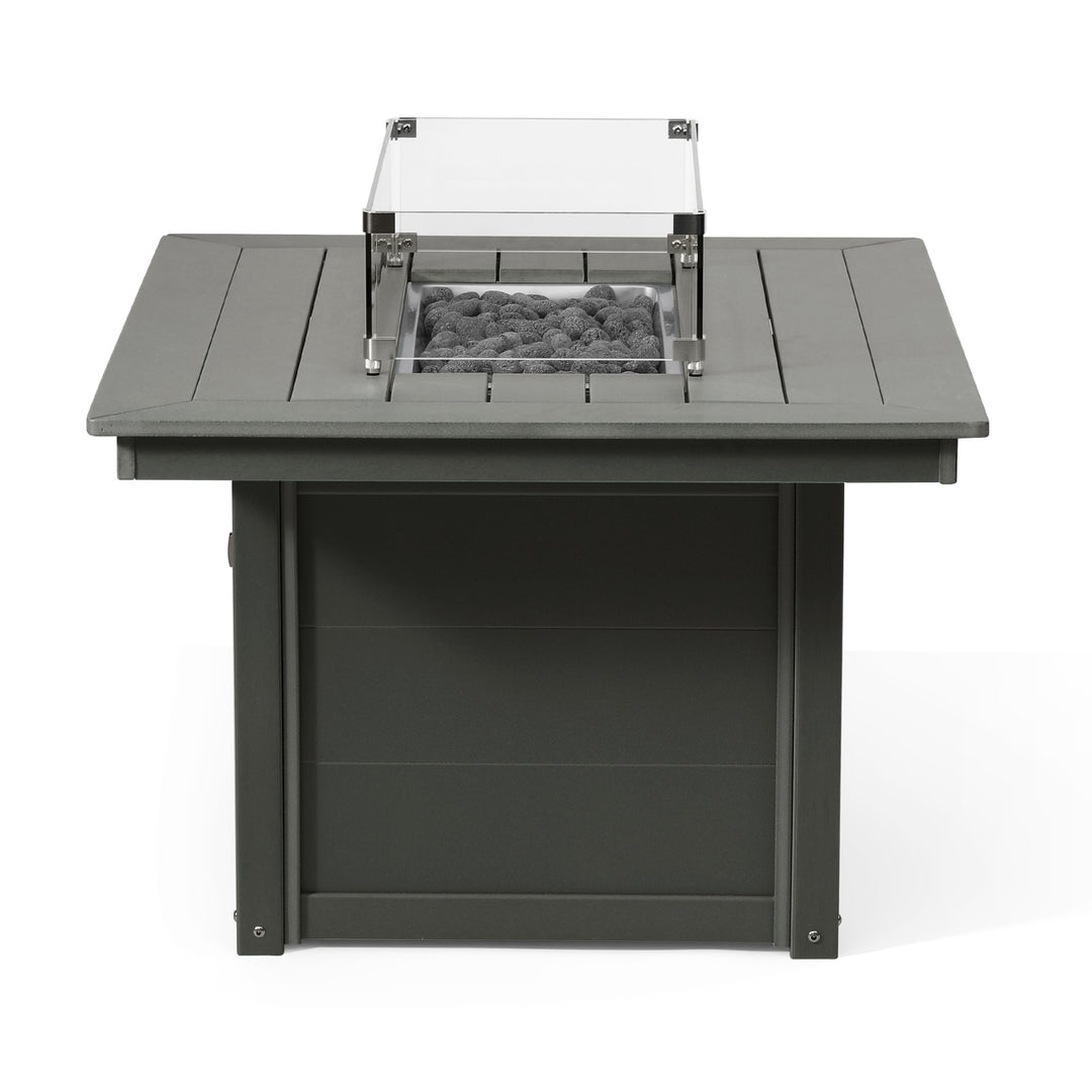 Helios 46" Modern Outdoor 55,000 BTU Patio Gas Propane Rectangle Deck Fire Pit Table