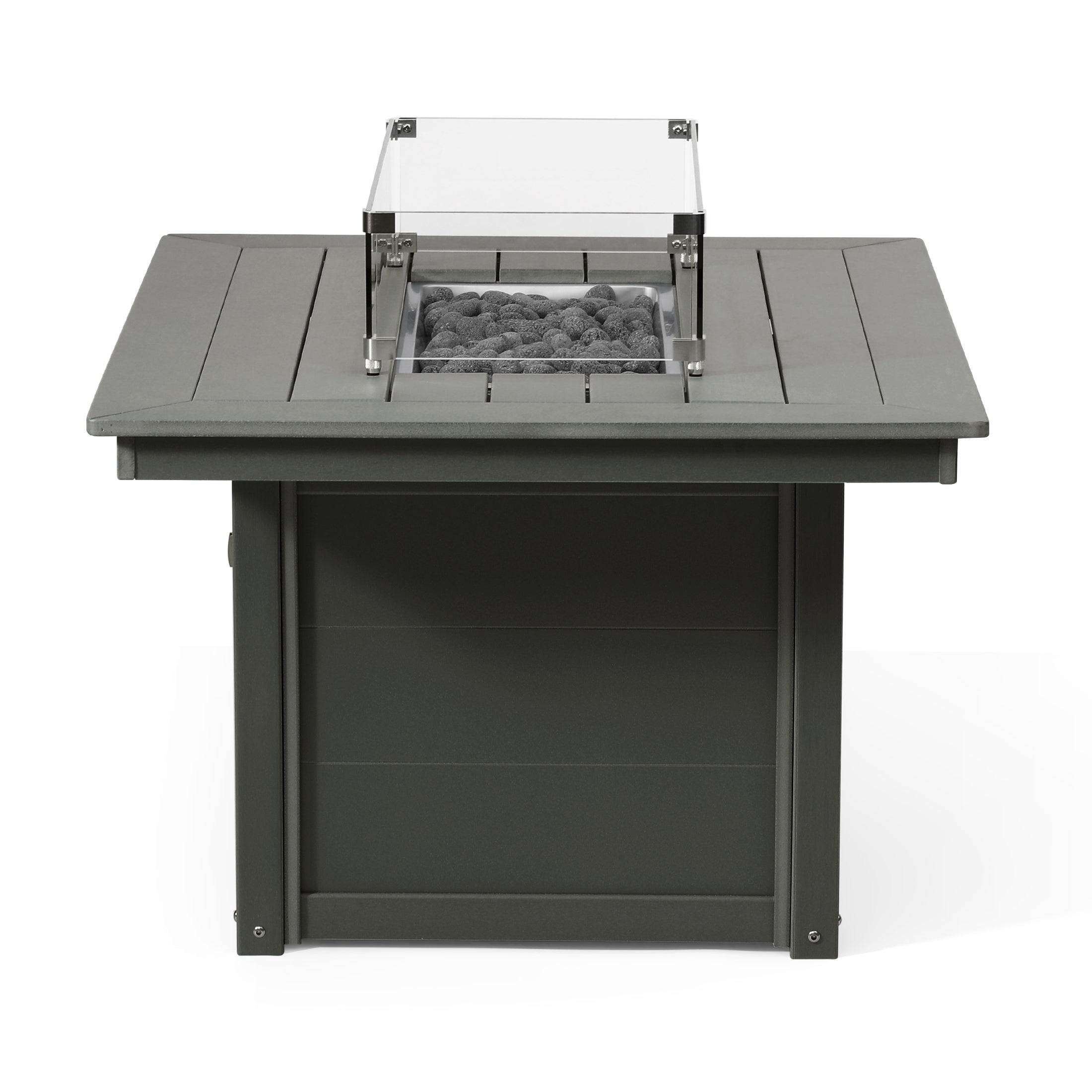 Helios 46" Modern Outdoor 55,000 BTU Patio Gas Propane Rectangle Deck Fire Pit Table