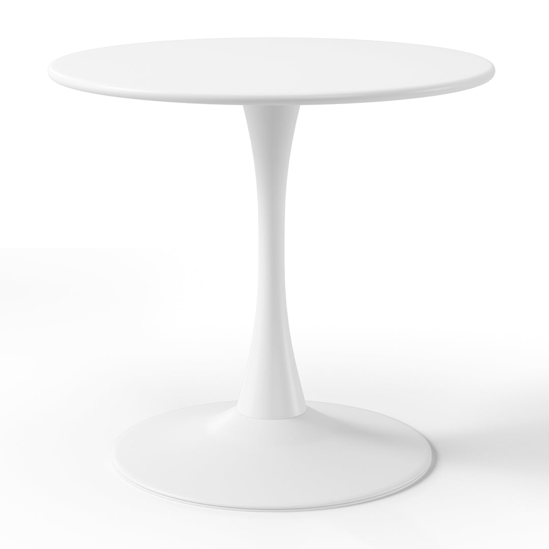 Playa 5-Piece Outdoor Indoor Round Metal Dining Table Set And Stackable Resin Patio Dining Side Chairs