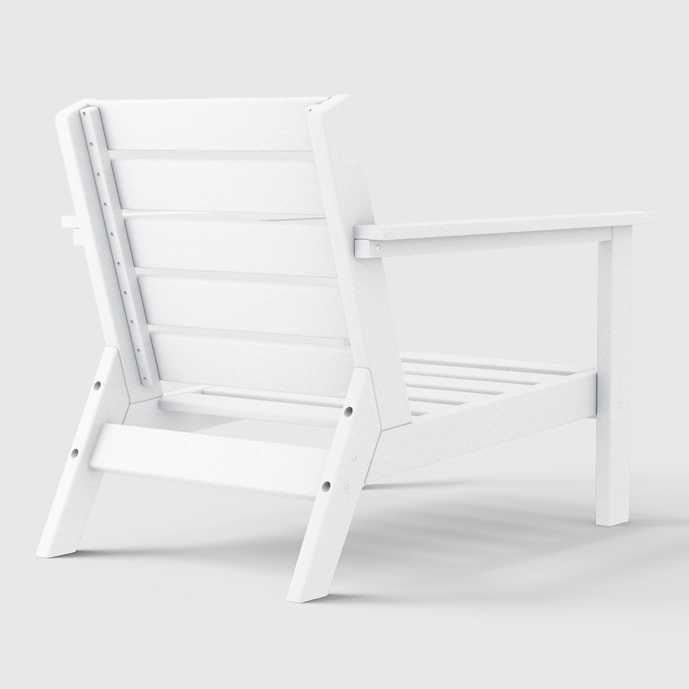 Avalon Outdoor Modern HDPE Patio Club Chair with Deep Seat Cushions