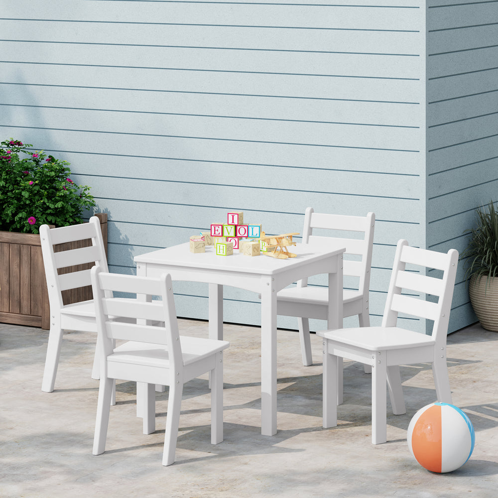 Treehouse Kids 5-Piece HDPE Dining Table and Chairs Set