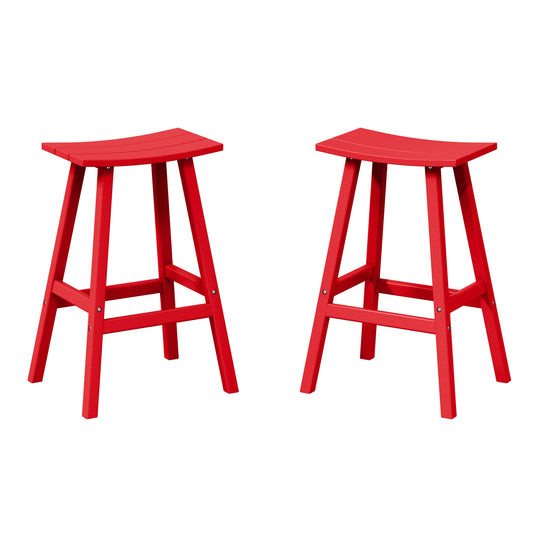 Malibu 2 piece set of 29" height Outdoor / Patio Saddle bar stools