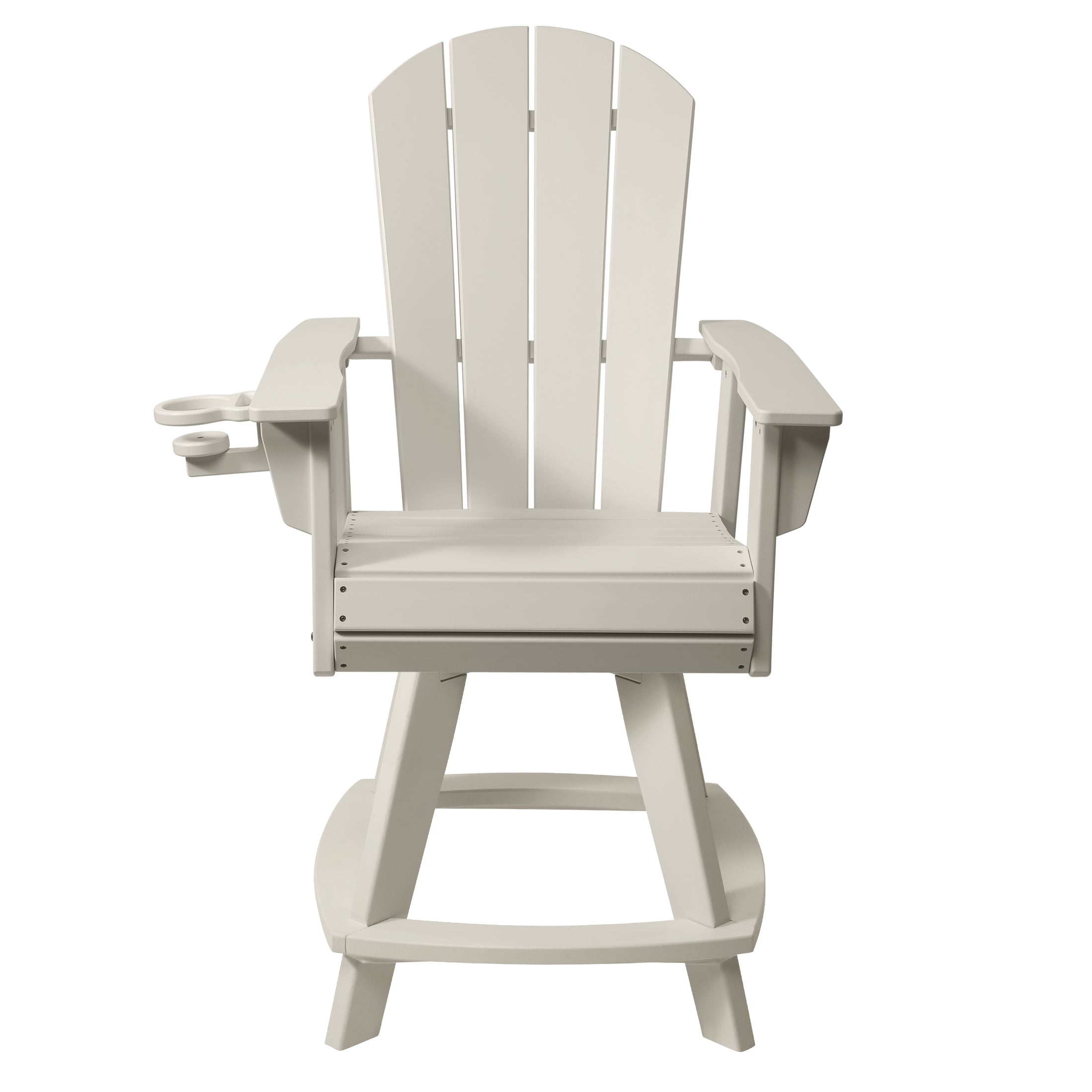 Malibu Outdoor HDPE Adirondack Swivel Counter Height Bar Chair With Cup Holder