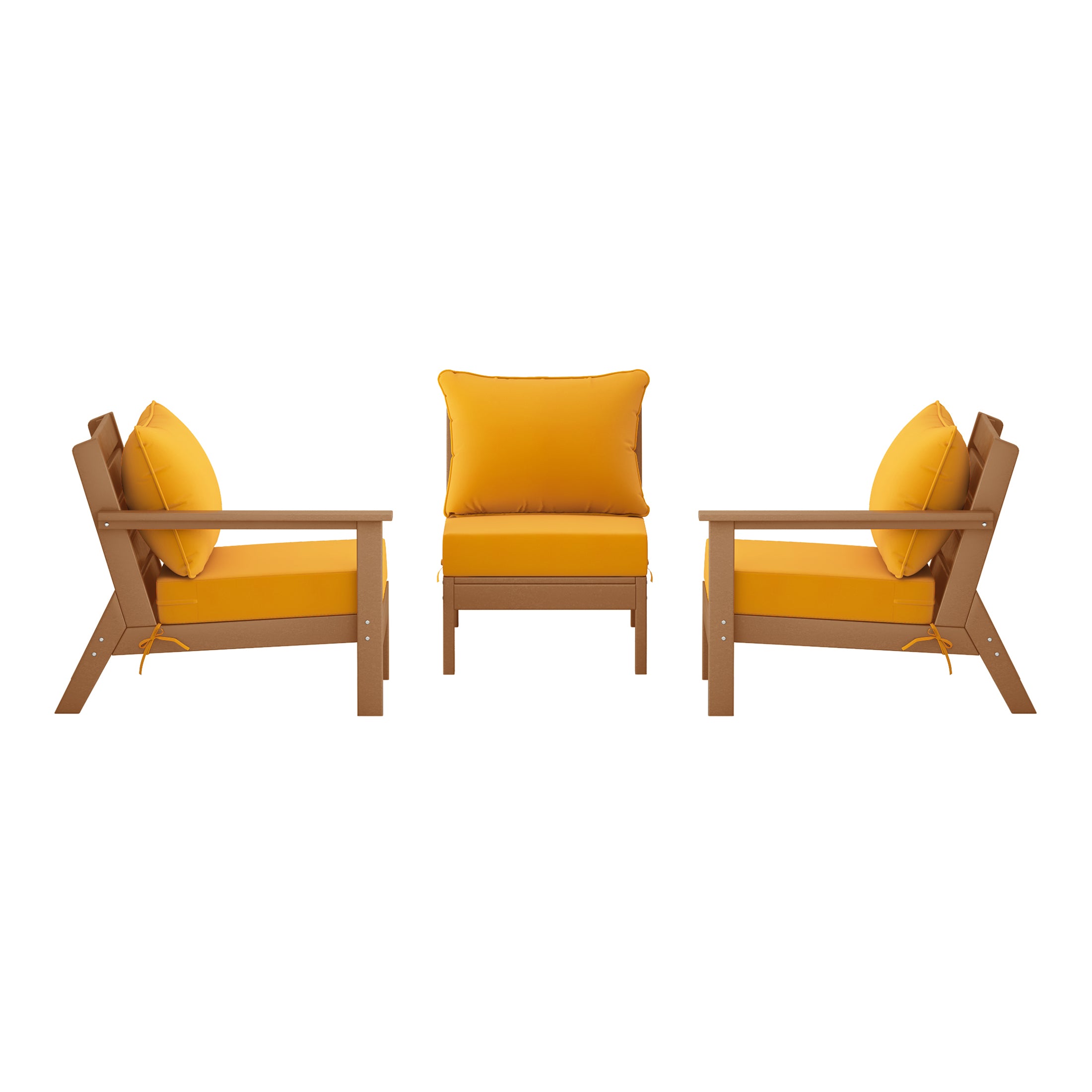 Avalon Outdoor Patio HDPE Sectional Sofa with Patio Cushions